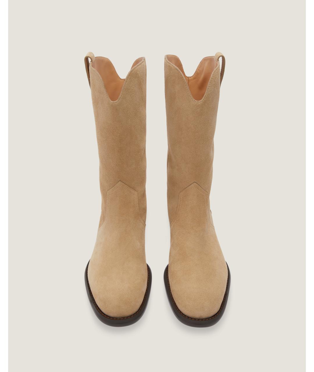 Odissì Бежевые кожаные сапоги, фото 4