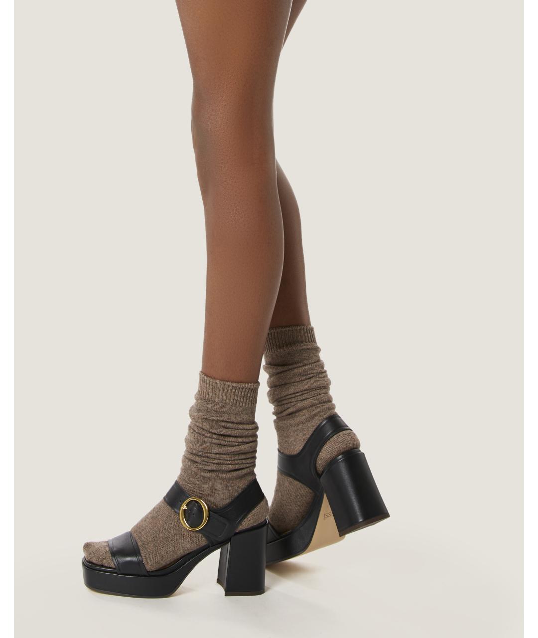 Odissì Черные кожаные босоножки, фото 5