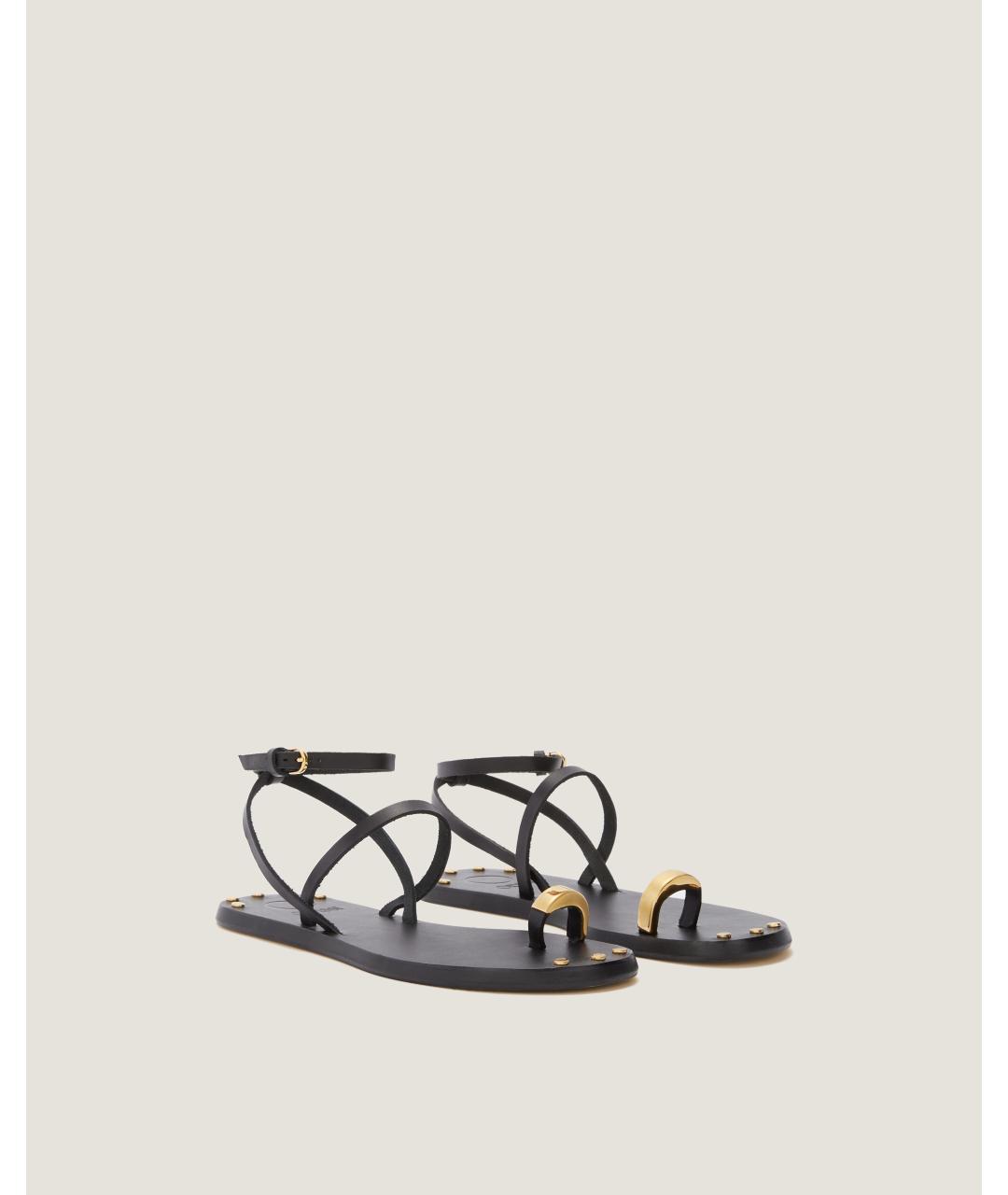 Odissì Черные кожаные сандалии, фото 2