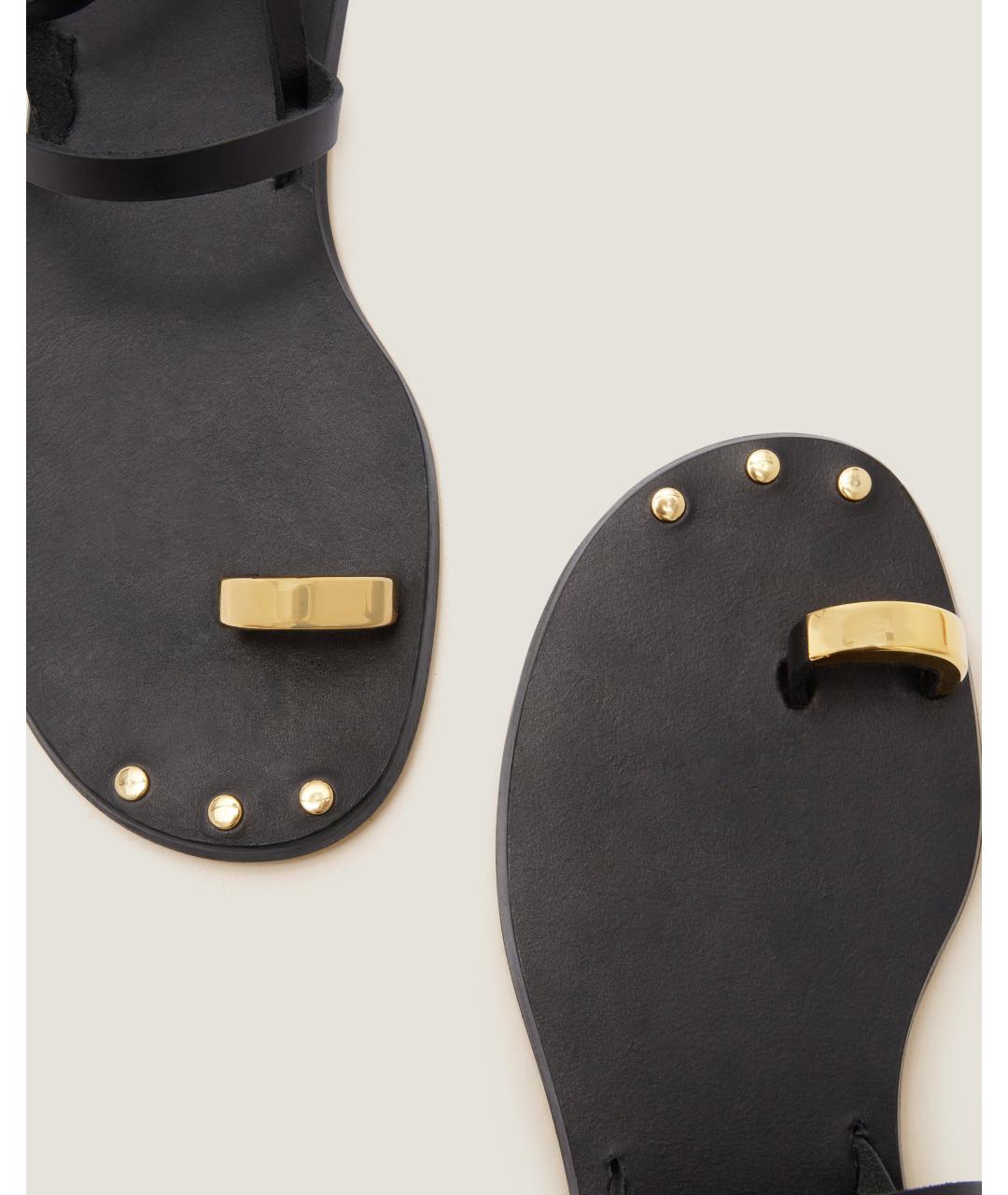 Odissì Черные кожаные сандалии, фото 3