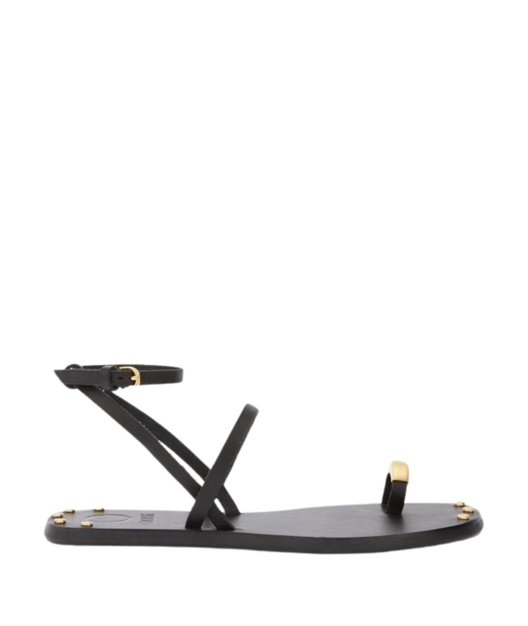 Odissì Черные кожаные сандалии, фото 1