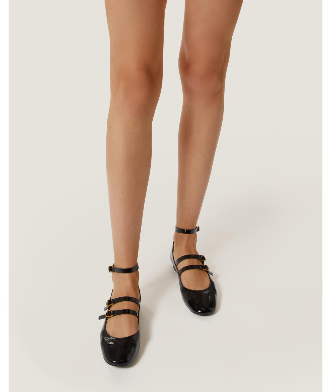 Odissì Черные кожаные балетки, фото 5