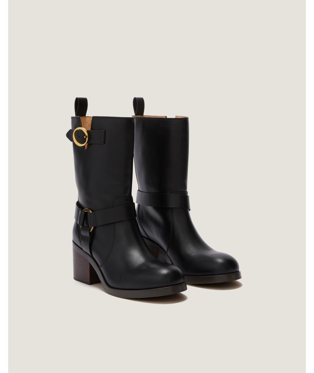 Odissì Черные кожаные полусапоги, фото 2