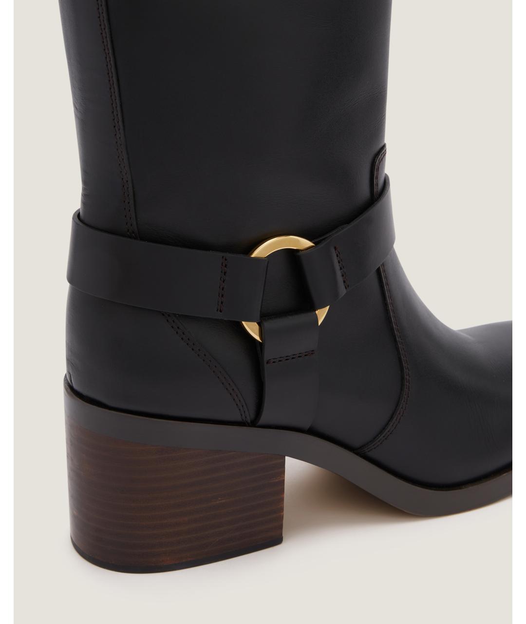 Odissì Черные кожаные полусапоги, фото 3