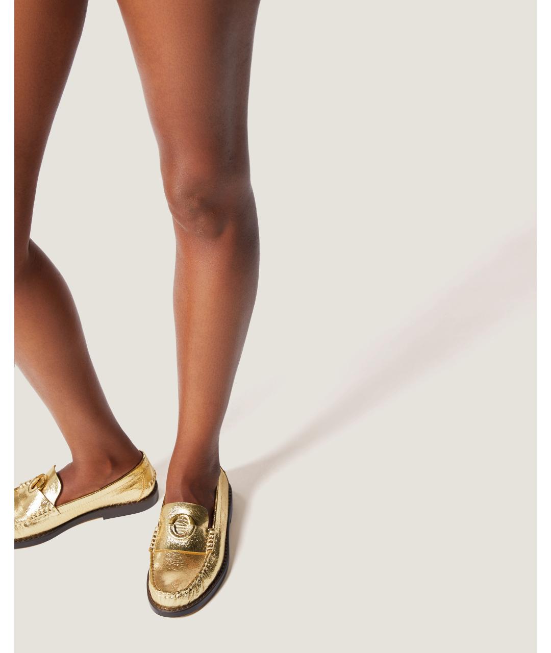 Odissì Золотые кожаные лоферы, фото 5