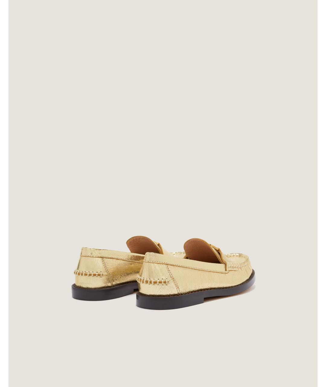 Odissì Золотые кожаные лоферы, фото 2