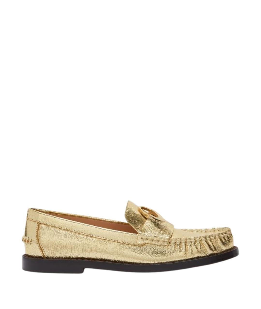 Odissì Золотые кожаные лоферы, фото 1