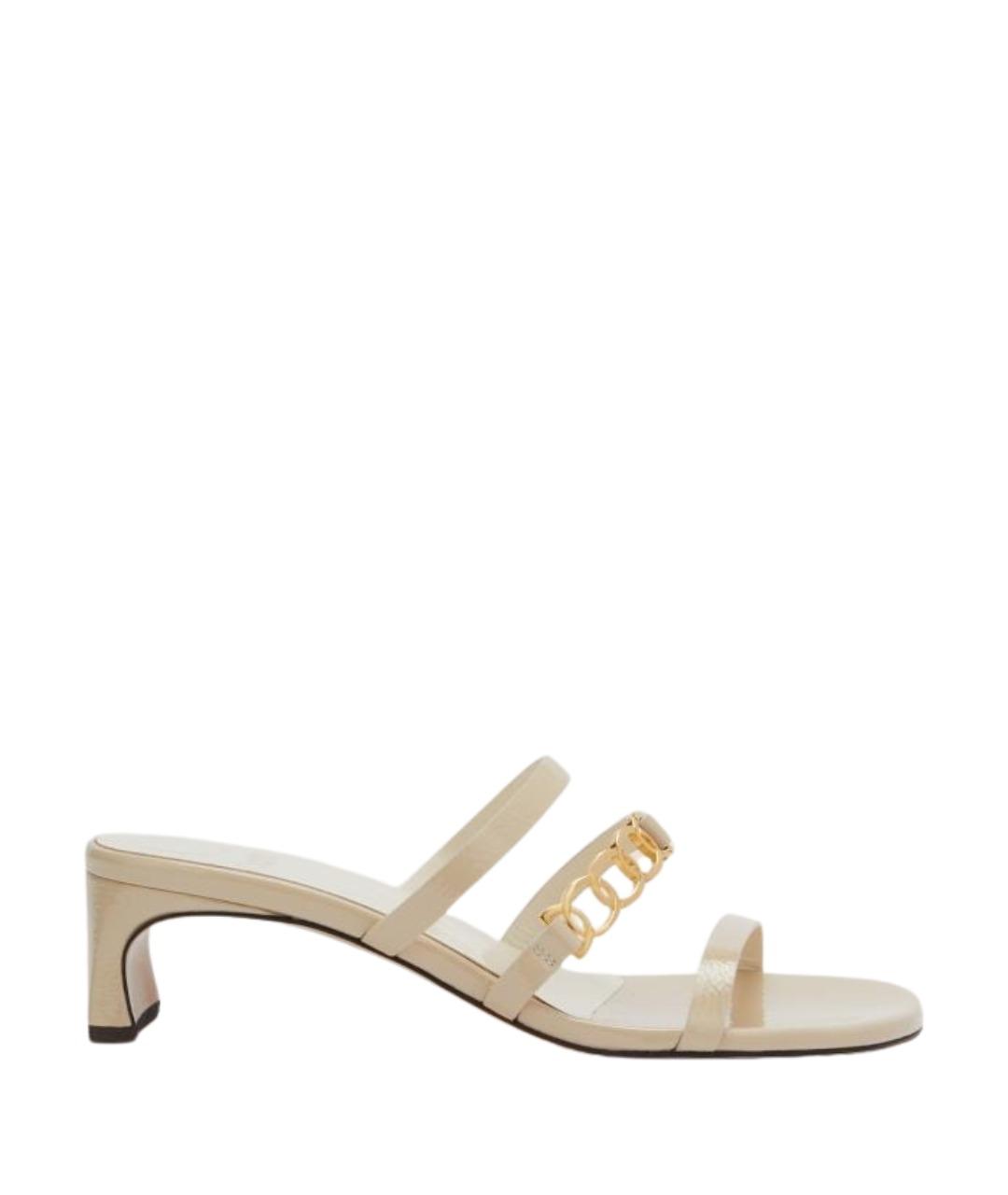 Odissì Бежевые кожаные мюли, фото 1