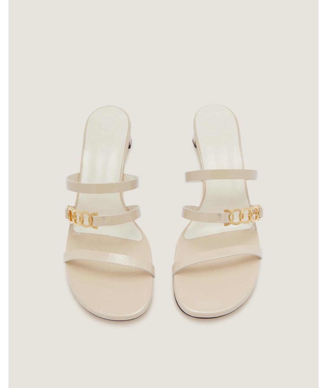 Odissì Бежевые кожаные мюли, фото 4