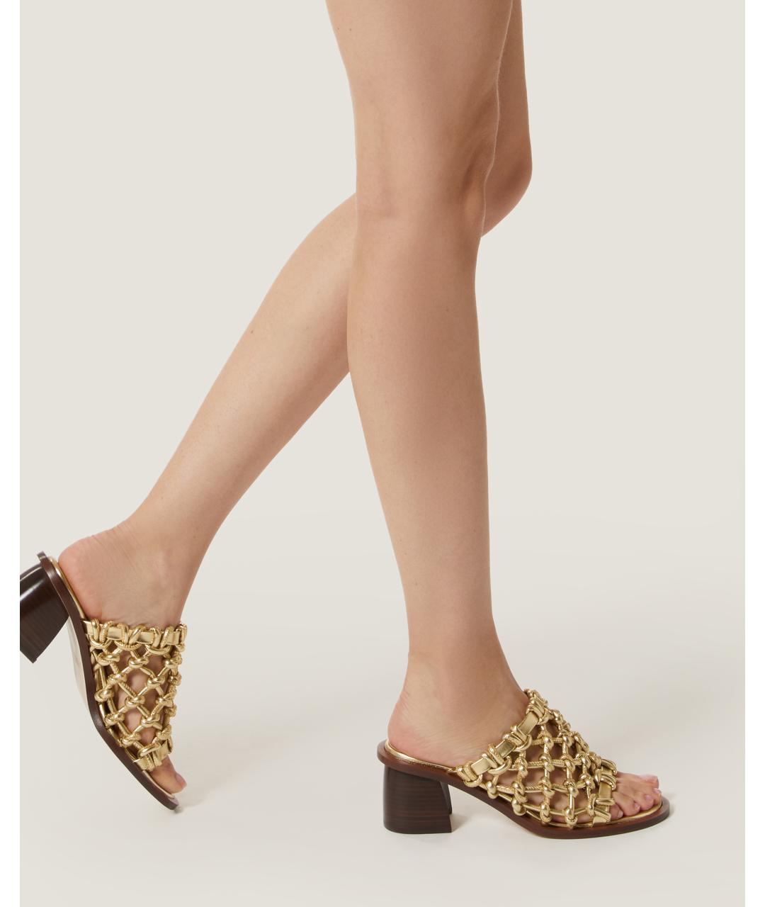 Odissì Золотые мюли из искусственной кожи, фото 5