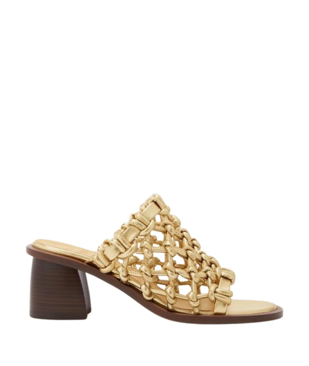Odissì Золотые мюли из искусственной кожи, фото 1