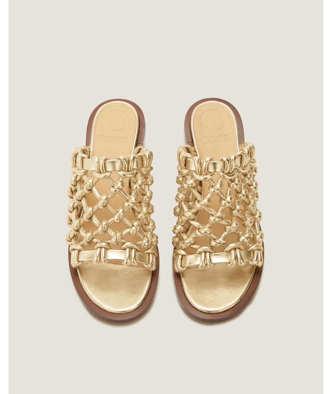 Odissì Золотые мюли из искусственной кожи, фото 4