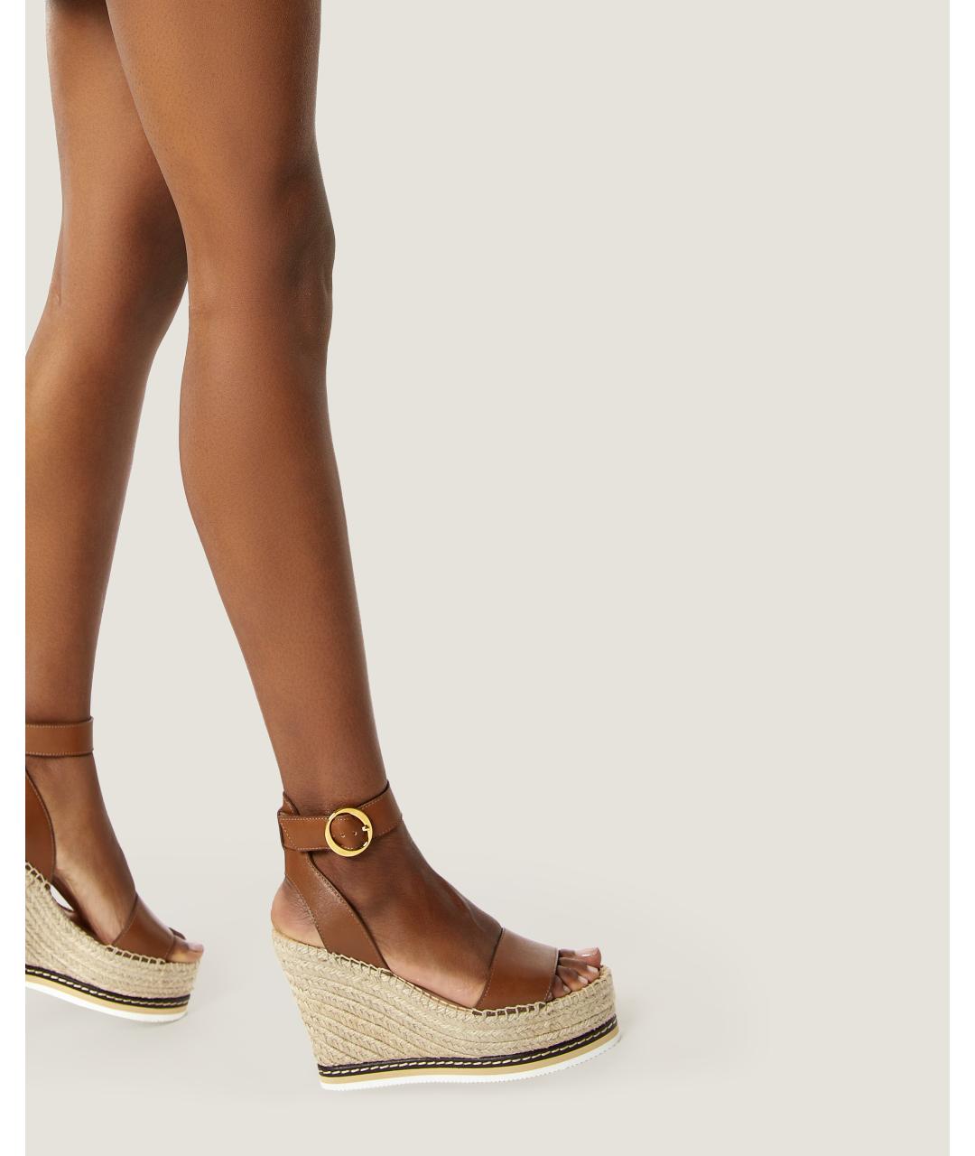 Odissì Коричневые кожаные босоножки, фото 5