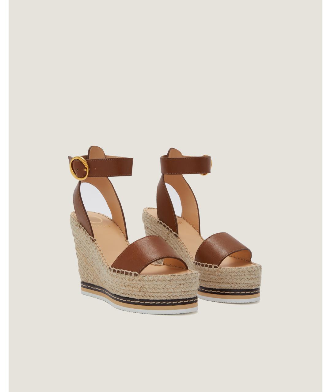 Odissì Коричневые кожаные босоножки, фото 2