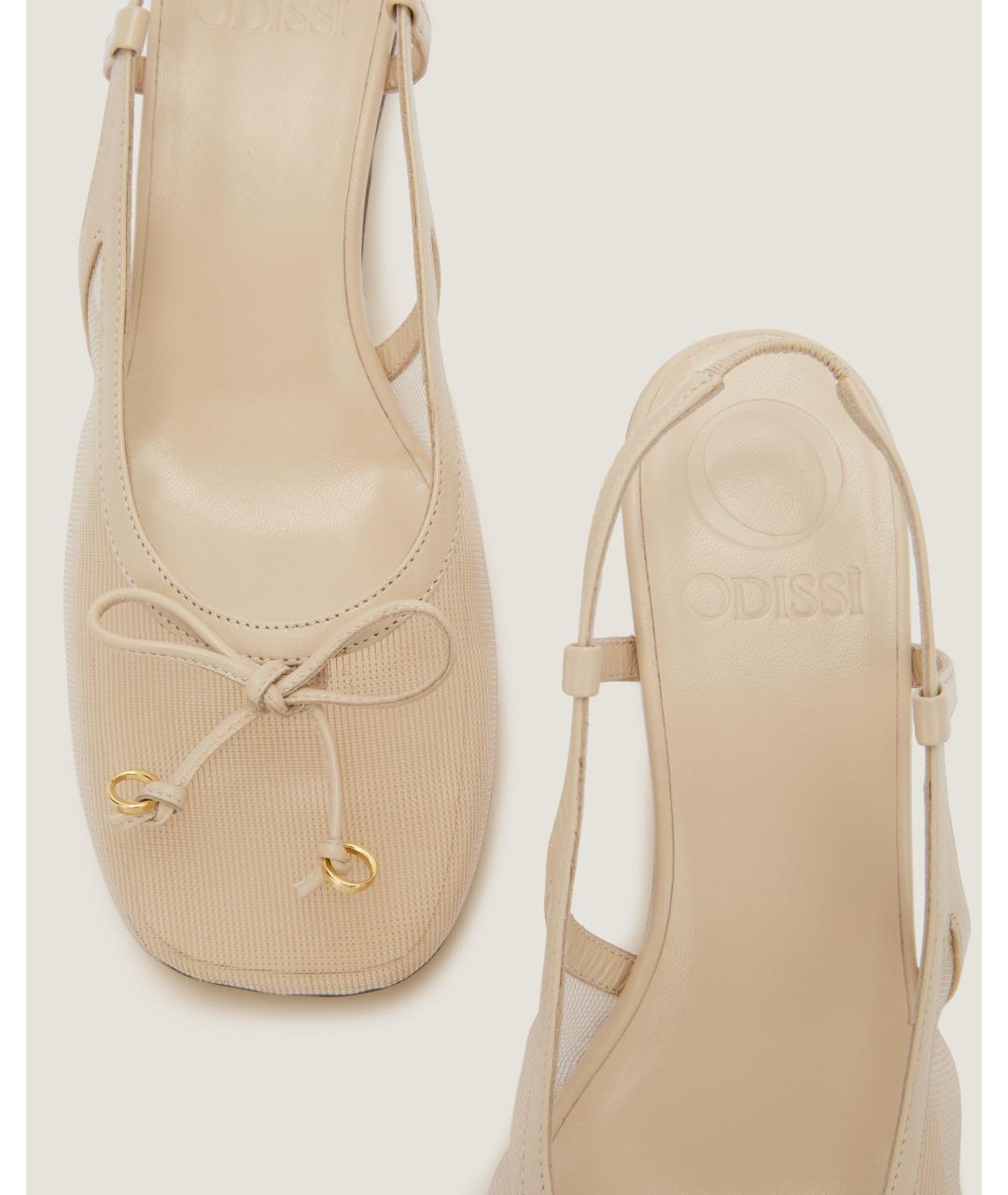 Odissì Бежевые текстильные туфли, фото 3