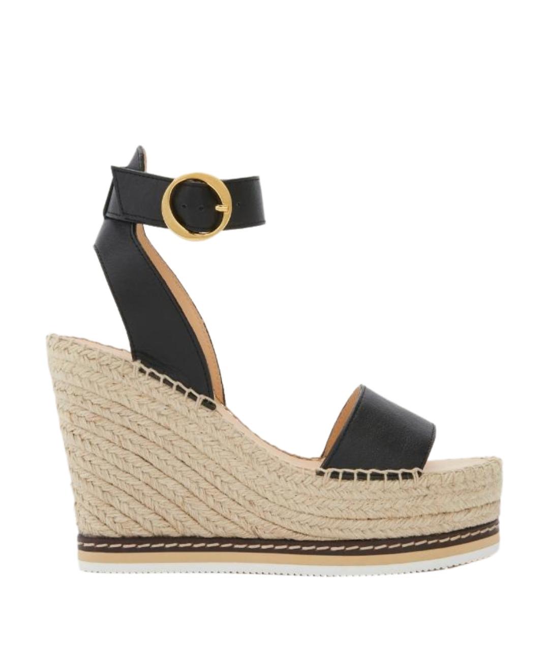 Odissì Черные кожаные босоножки, фото 1