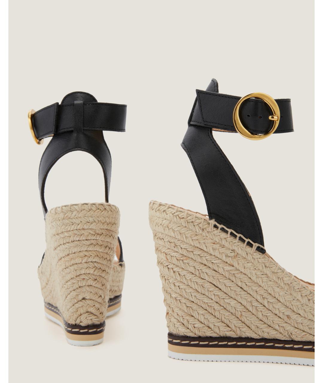 Odissì Черные кожаные босоножки, фото 3