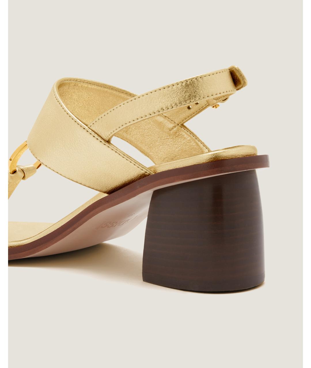 Odissì Золотые кожаные босоножки, фото 3