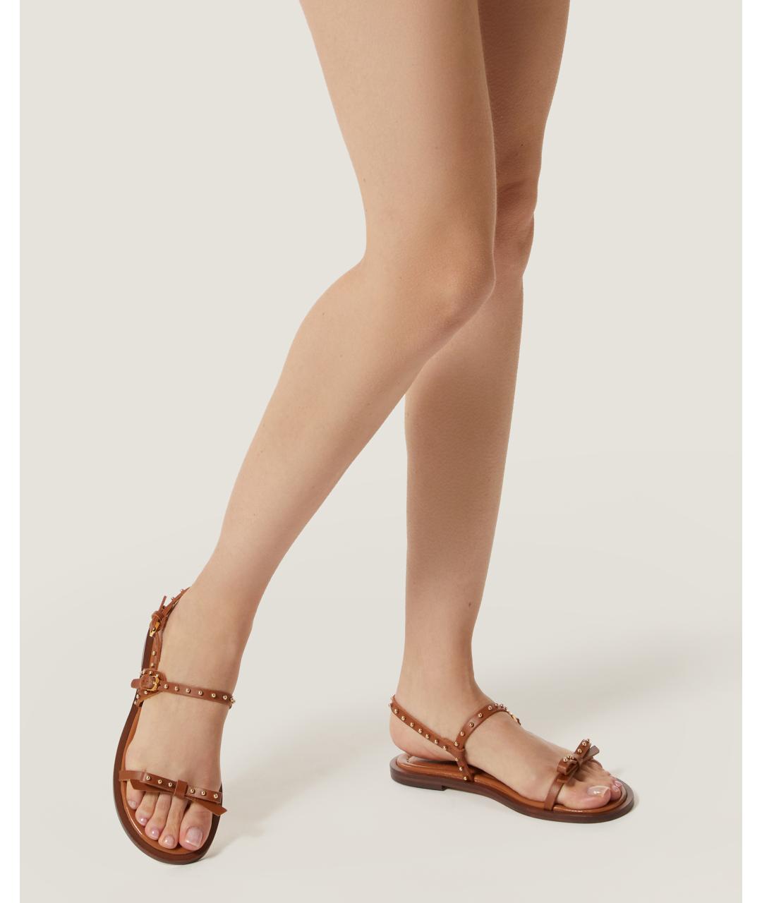 Odissì Коричневые кожаные сандалии, фото 5