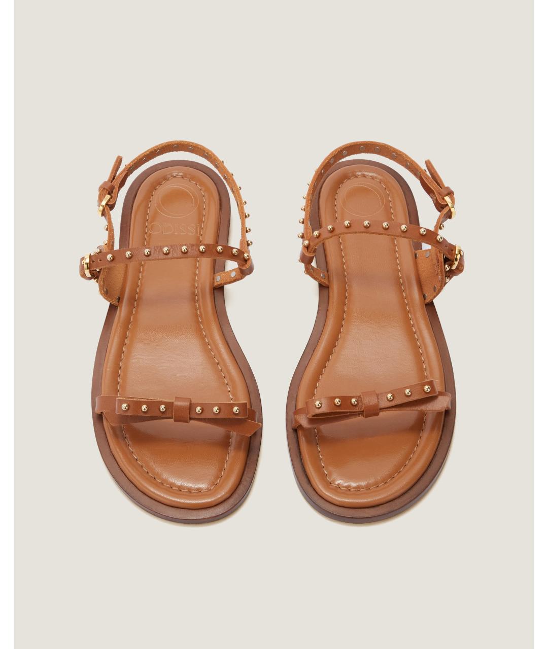 Odissì Коричневые кожаные сандалии, фото 4