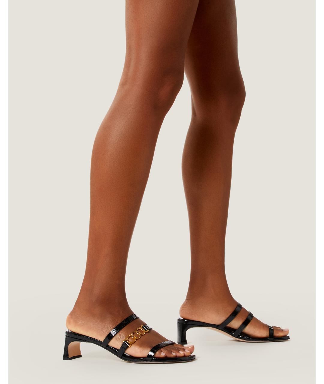 Odissì Черные кожаные мюли, фото 5