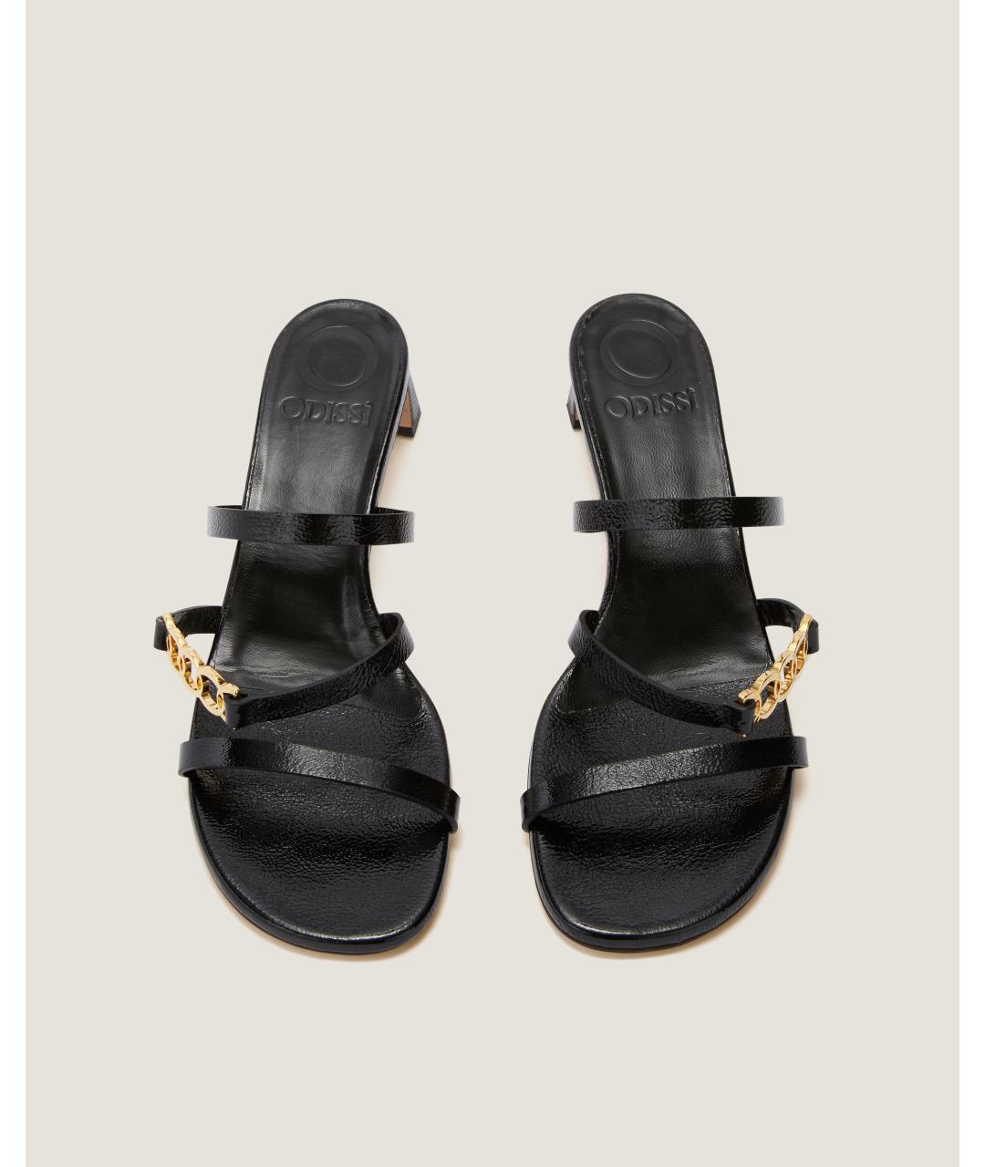 Odissì Черные кожаные мюли, фото 4
