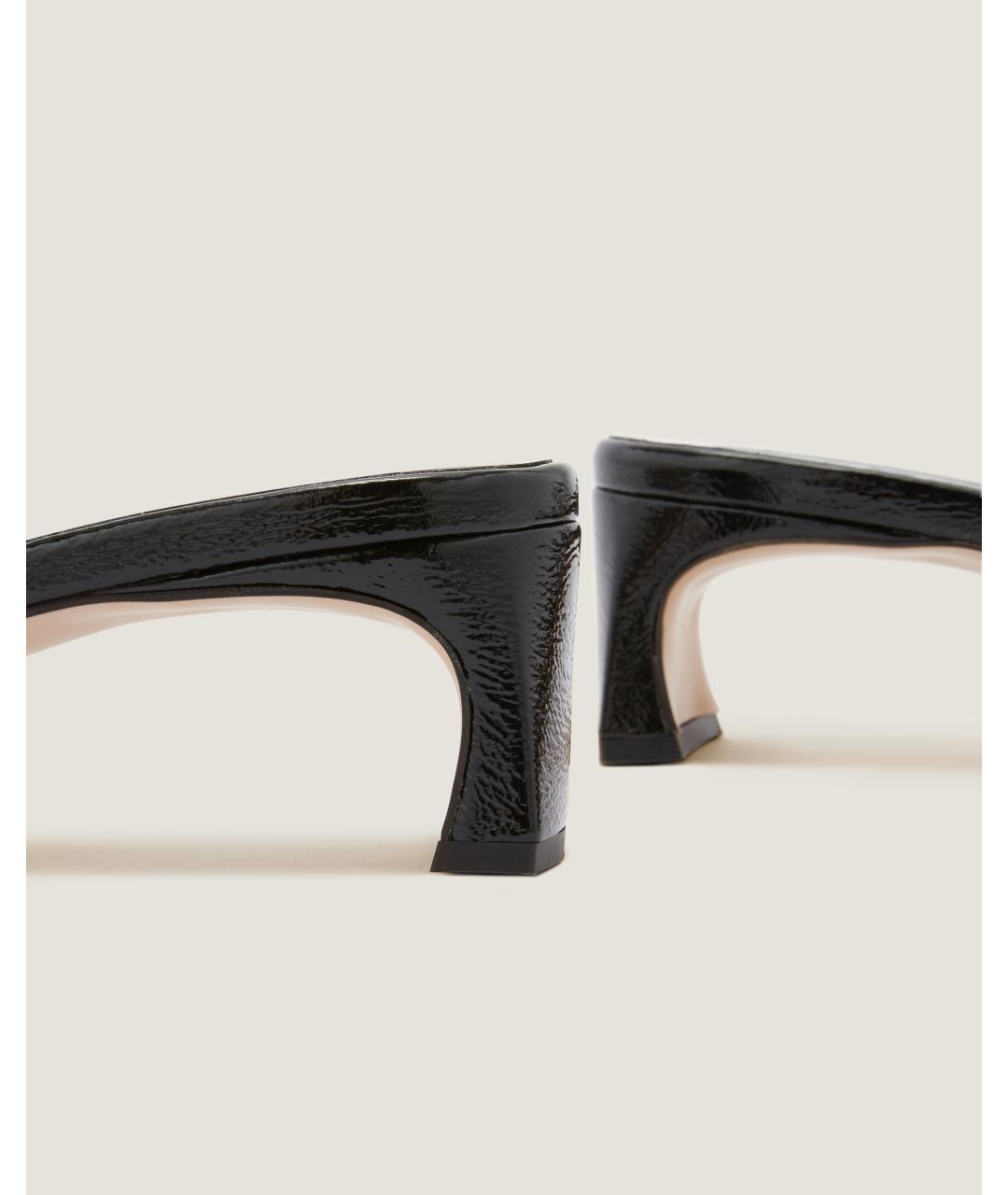 Odissì Черные кожаные мюли, фото 3