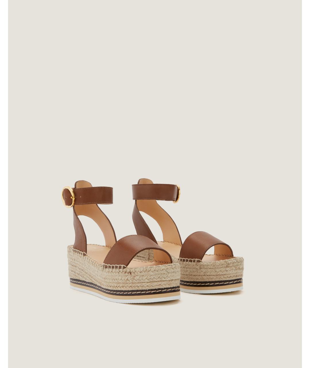 Odissì Коричневые кожаные босоножки, фото 2