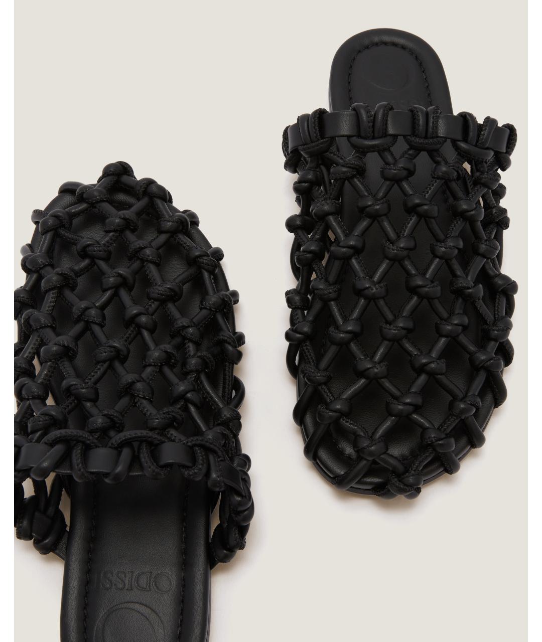 Odissì Черные мюли из искусственной кожи, фото 3