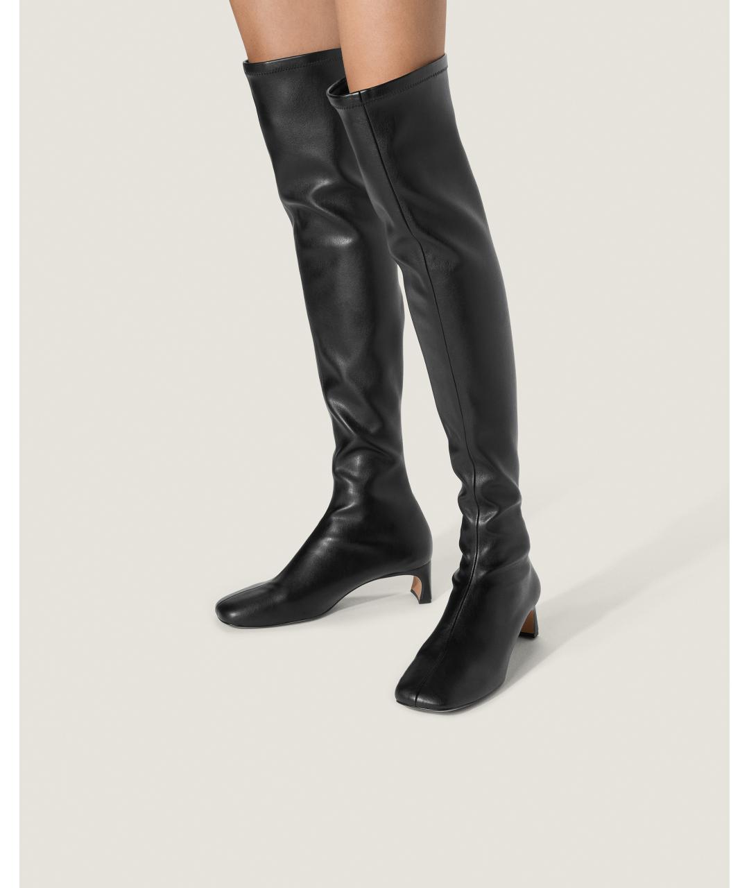 Odissì Черные кожаные ботфорты, фото 5