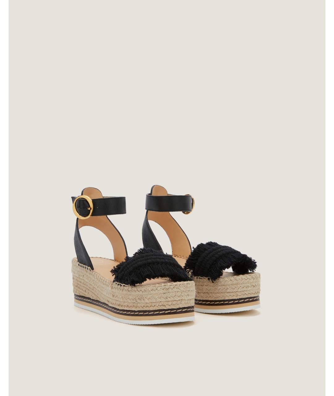 Odissì Черные кожаные босоножки, фото 2