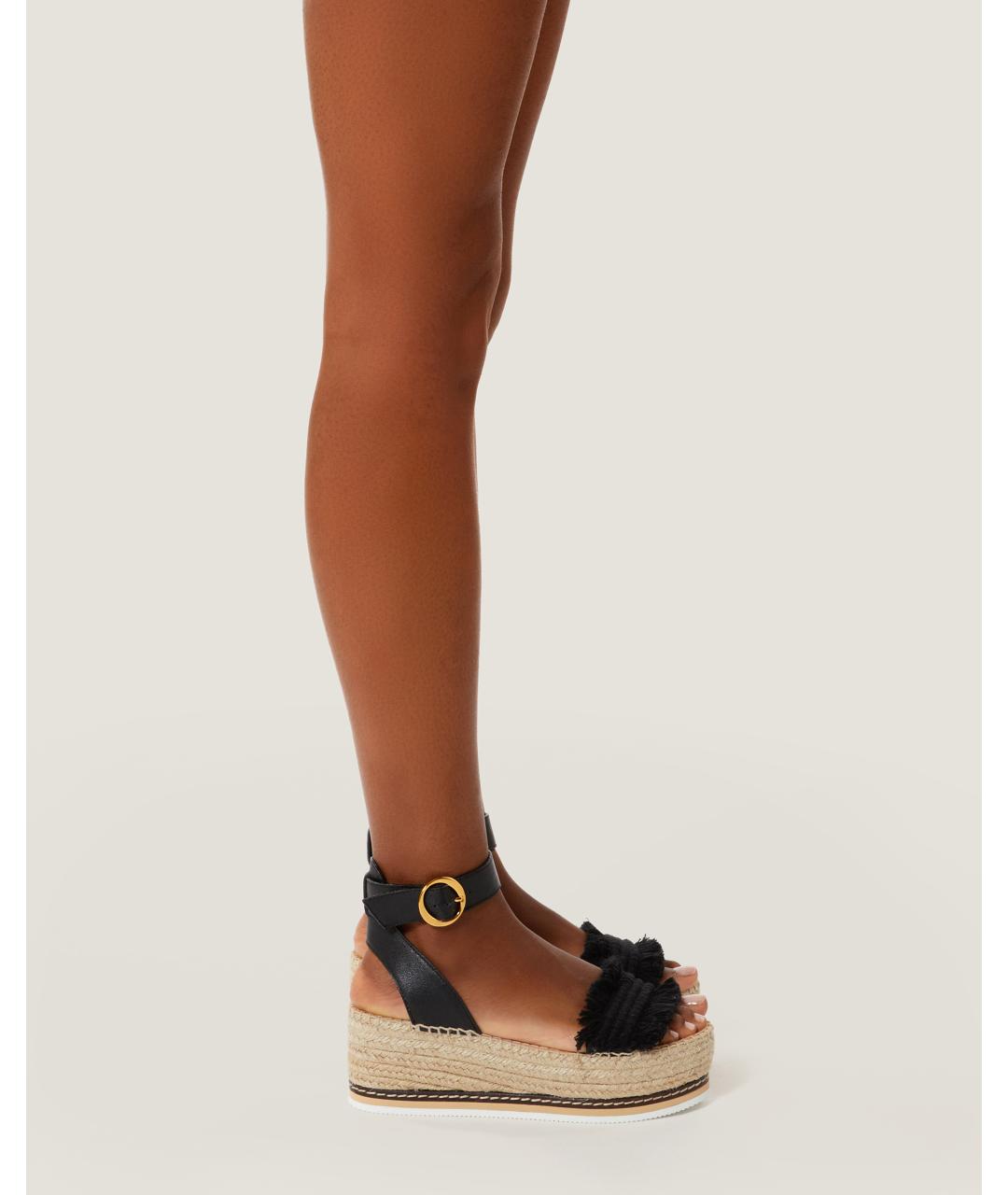 Odissì Черные кожаные босоножки, фото 5