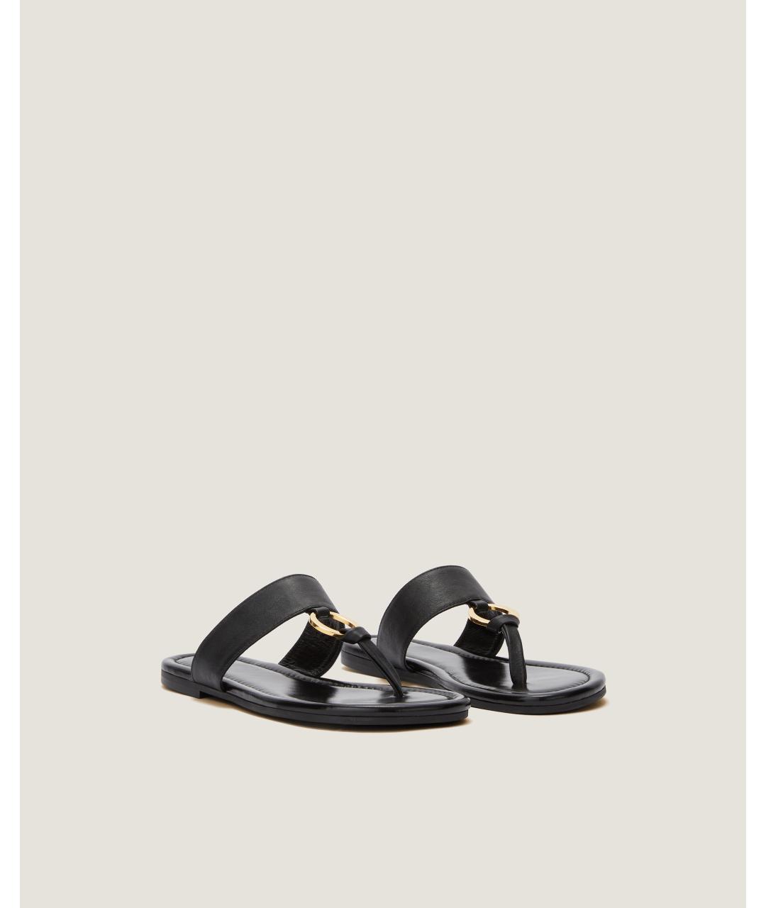 Odissì Черные кожаные шлепанцы, фото 2