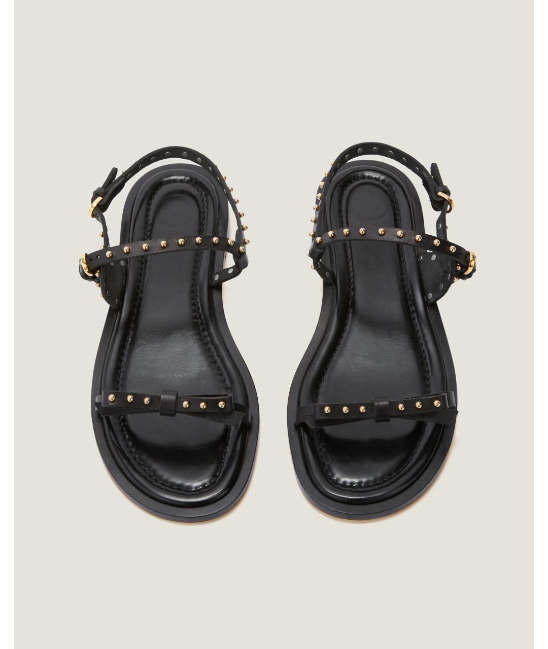 Odissì Черные кожаные сандалии, фото 4