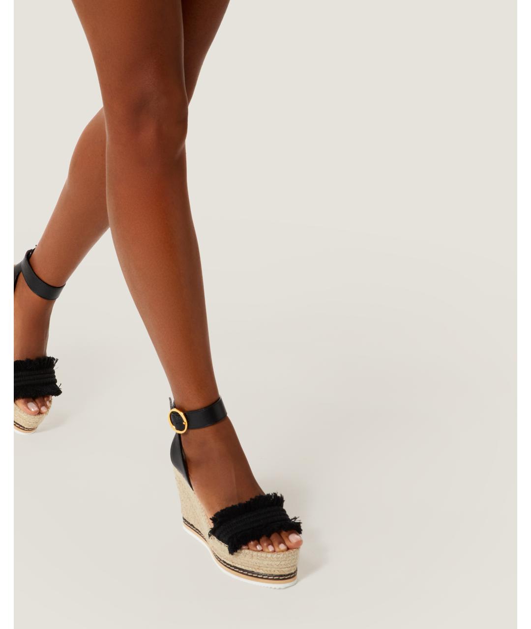 Odissì Черные кожаные босоножки, фото 5