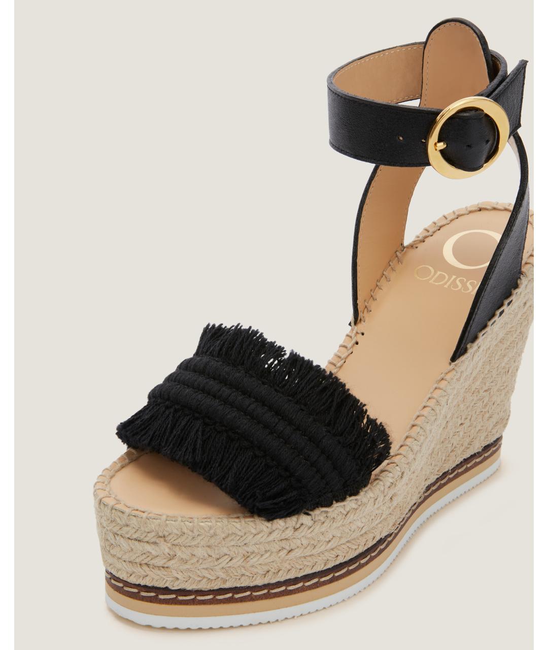 Odissì Черные кожаные босоножки, фото 3