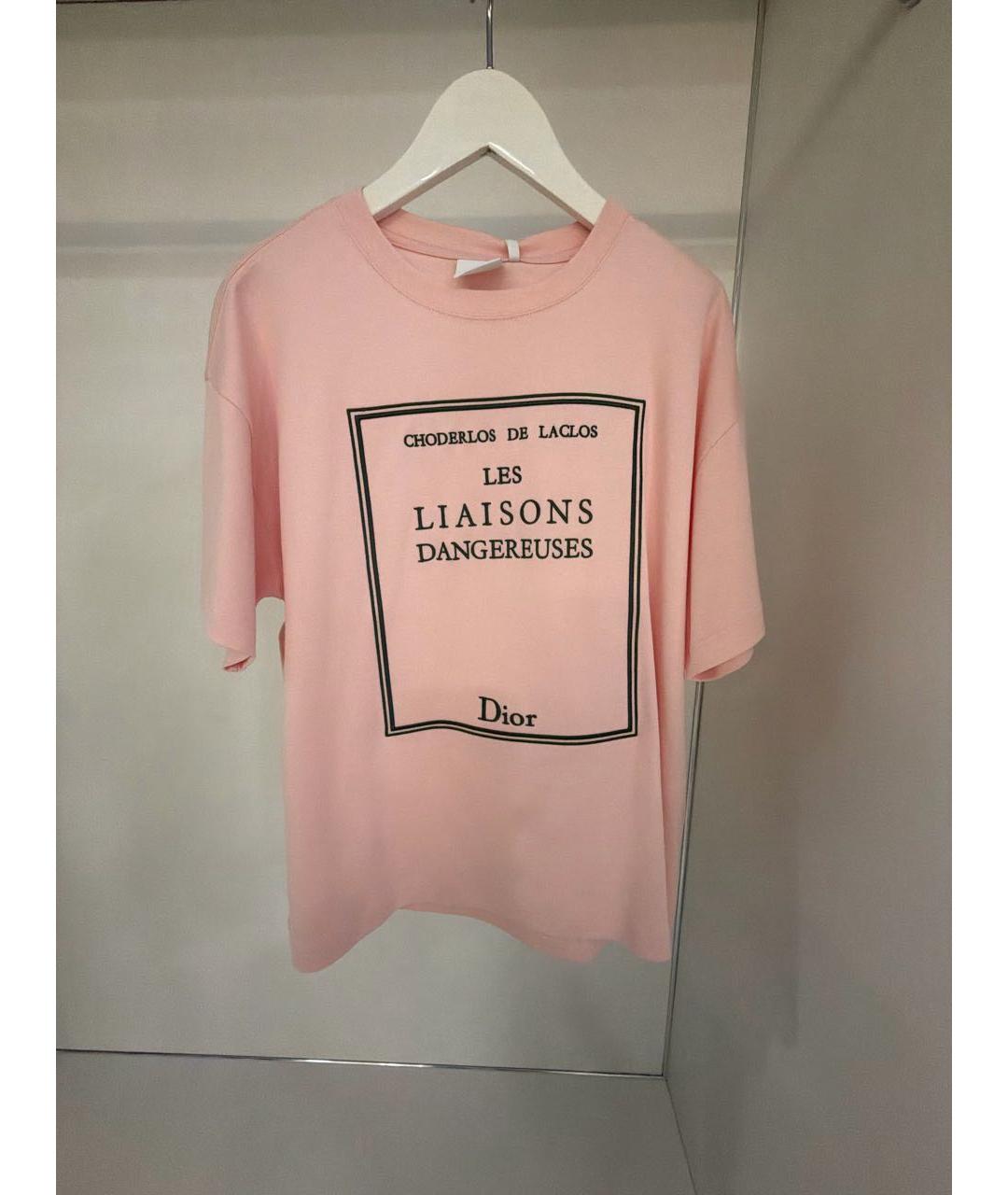 CHRISTIAN DIOR Розовая хлопковая футболка, фото 6