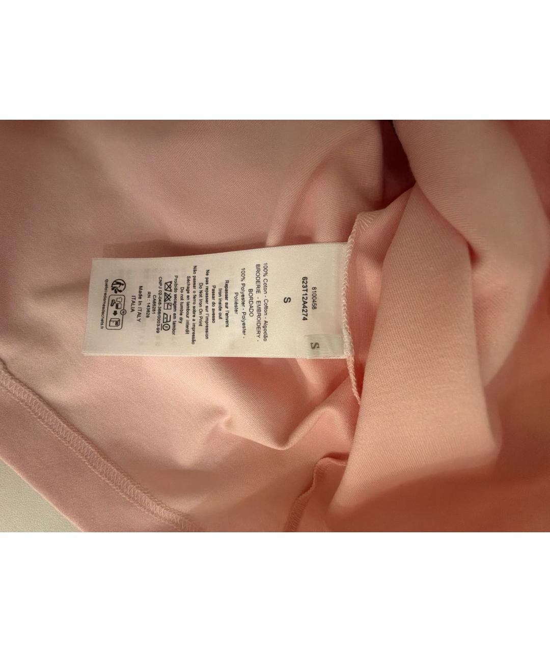 CHRISTIAN DIOR Розовая хлопковая футболка, фото 5