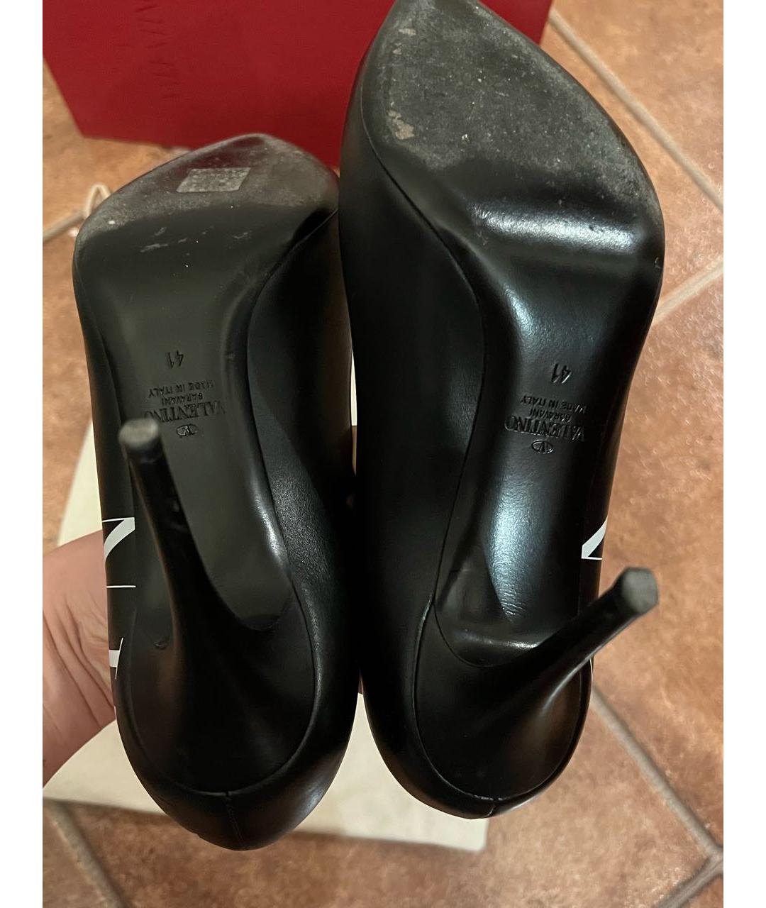 VALENTINO Черные кожаные туфли, фото 7