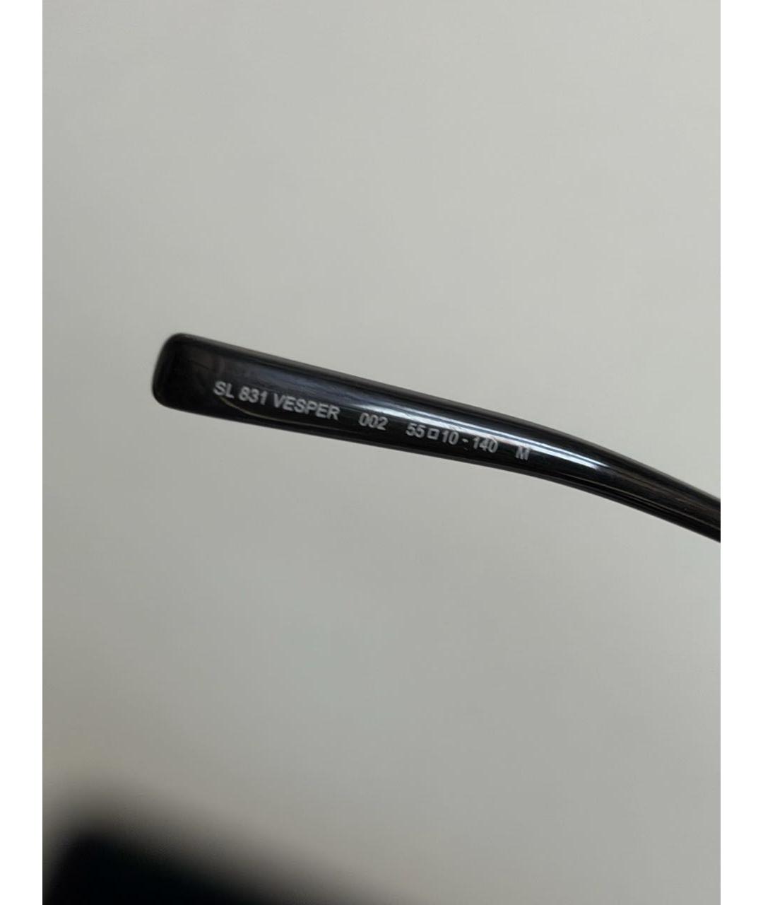 SAINT LAURENT Черные металлические солнцезащитные очки, фото 6