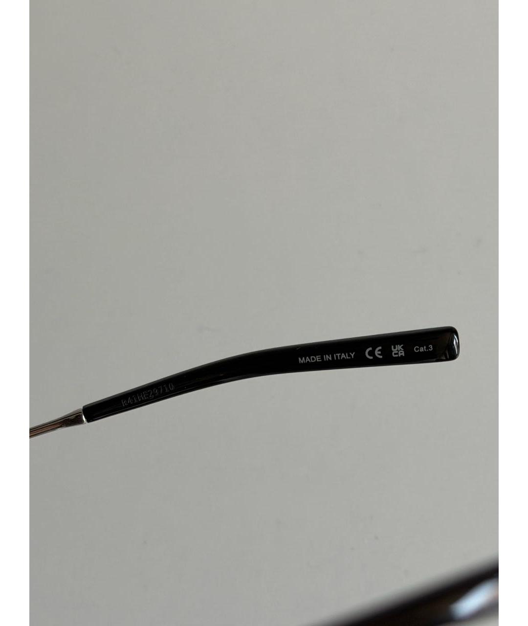 SAINT LAURENT Черные металлические солнцезащитные очки, фото 5