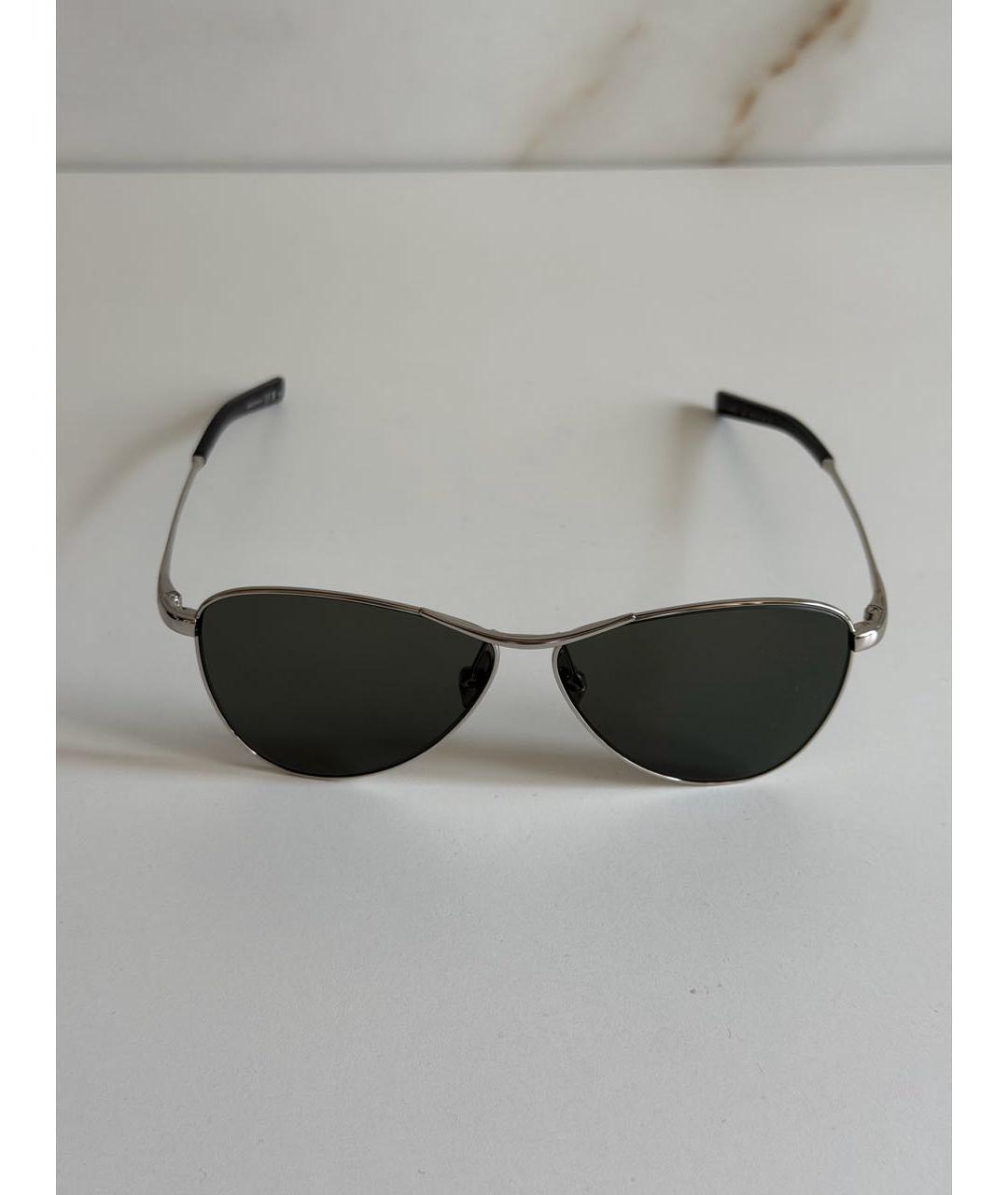 SAINT LAURENT Черные металлические солнцезащитные очки, фото 7