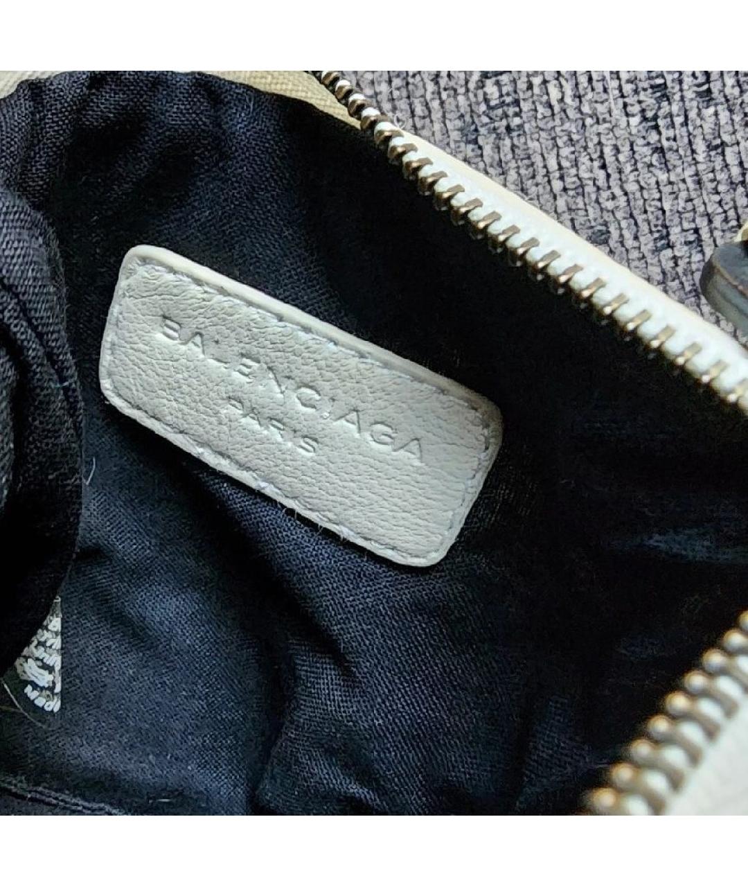 BALENCIAGA Бежевая кожаная косметичка, фото 4