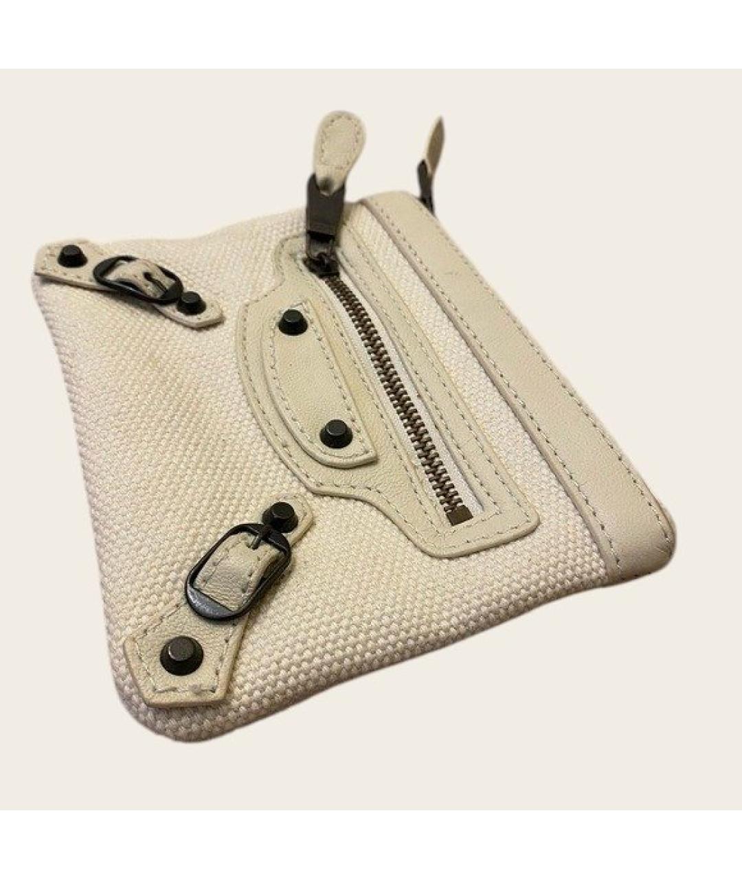 BALENCIAGA Бежевая кожаная косметичка, фото 7