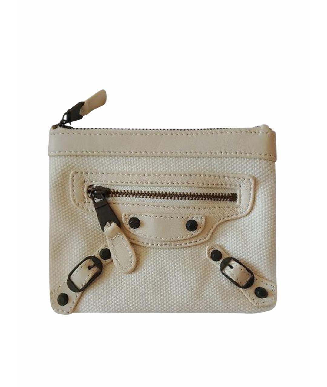 BALENCIAGA Бежевая кожаная косметичка, фото 1