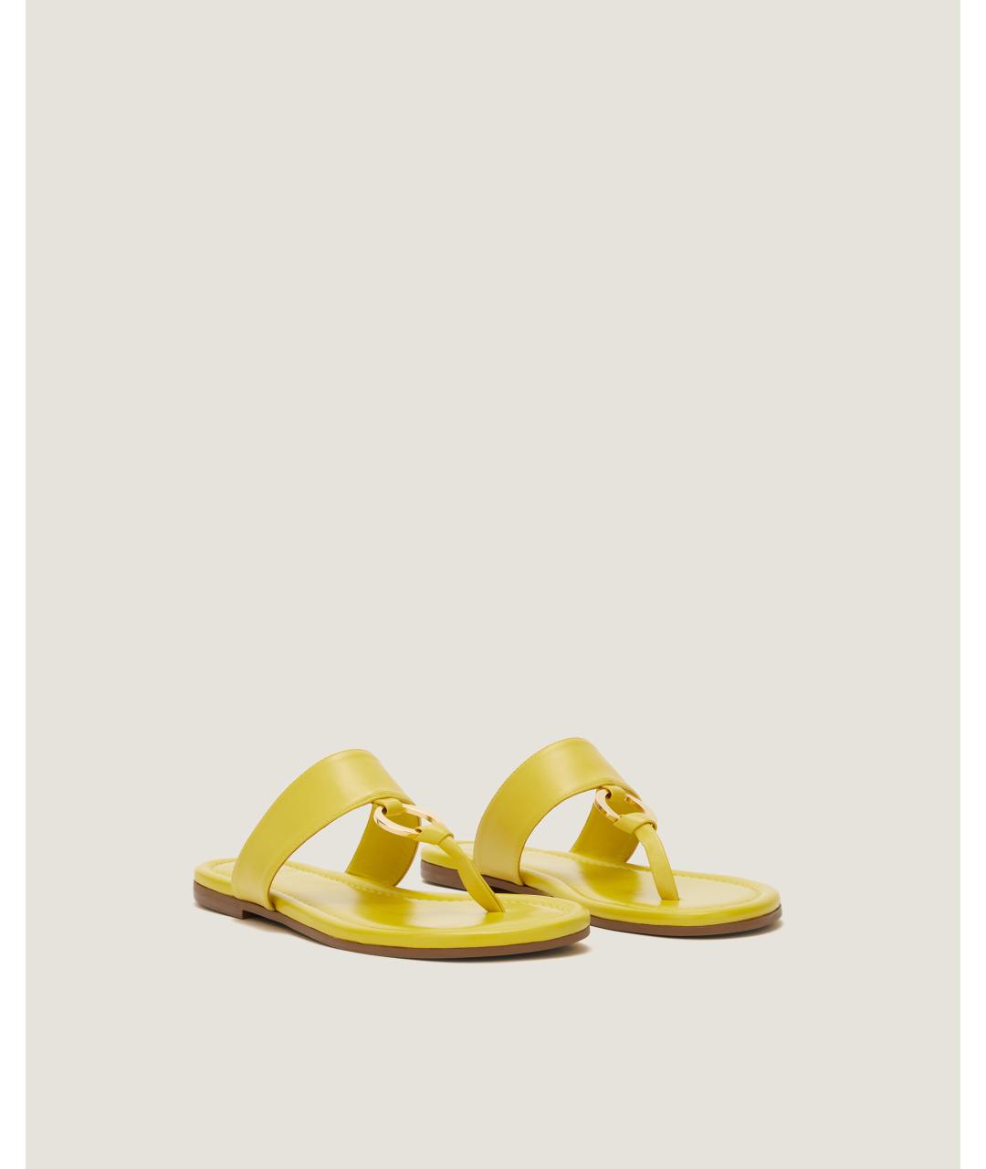 Odissì Желтые кожаные шлепанцы, фото 2