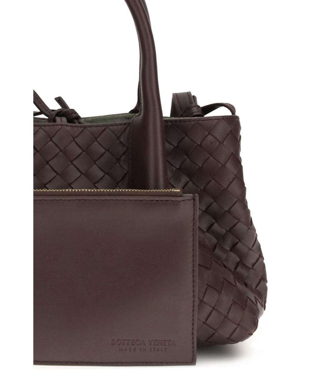 BOTTEGA VENETA Бордовая кожаная сумка через плечо, фото 3