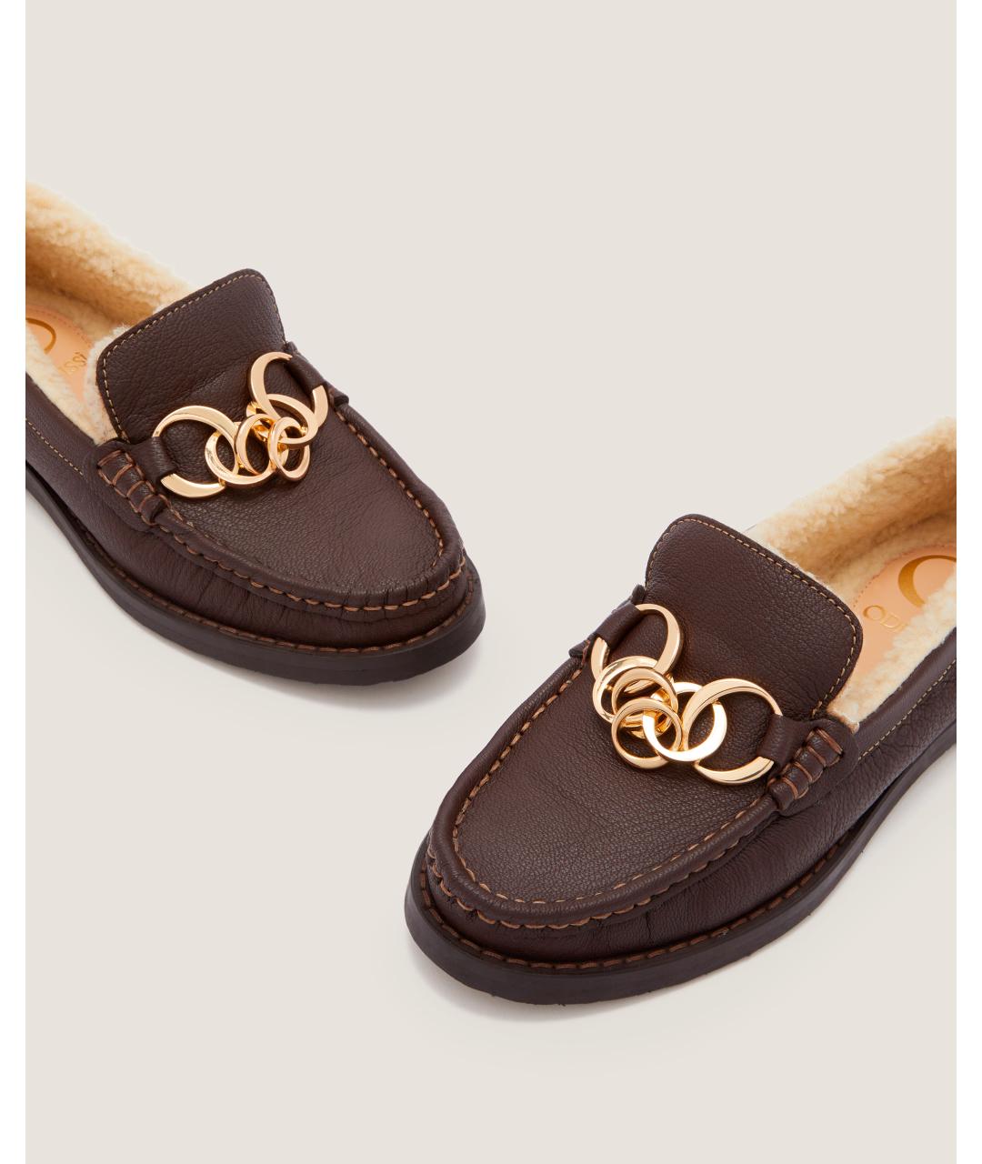 Odissì Коричневые кожаные лоферы, фото 3