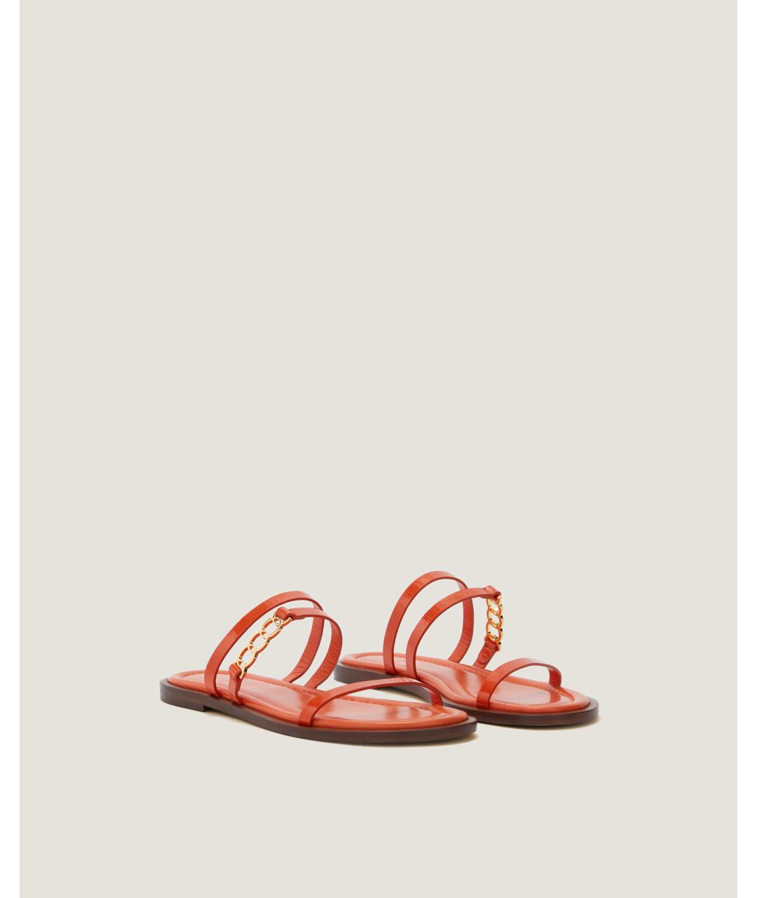 Odissì Оранжевое кожаные шлепанцы, фото 2