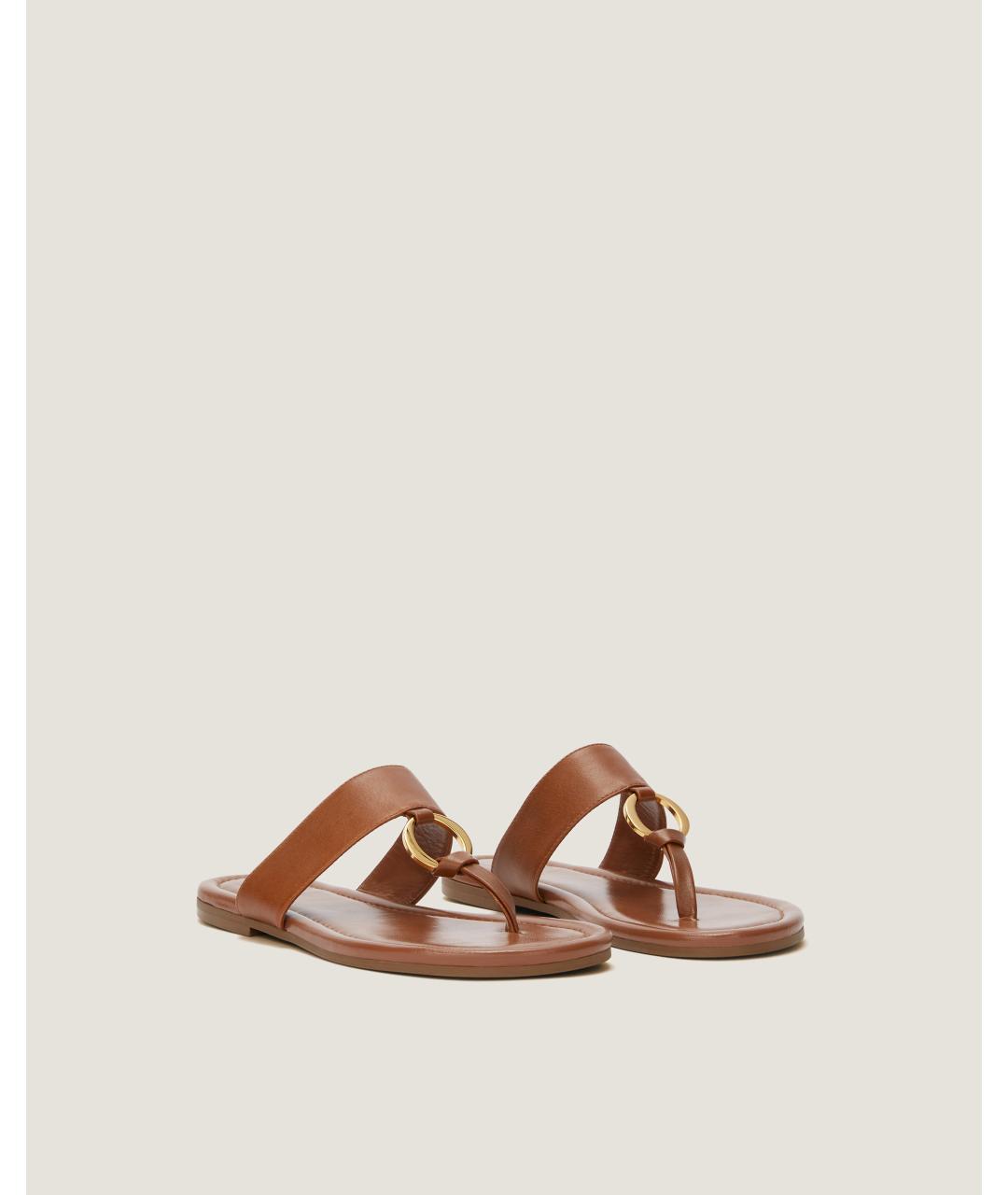 Odissì Коричневые кожаные шлепанцы, фото 2